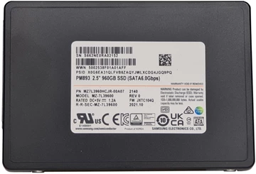Samsung PM893 MZ7L3960HCJR SSD 960 GB SATA 6Gb/s Refurbished
