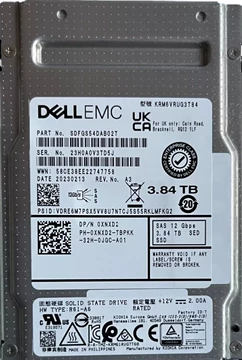 Kioxia KRM6VRUG3T84 SED 3.84TB SAS-12Gbps 2.5inch Read Intensive TLC SSD Refurbished Dell OEM