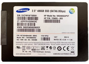 Samsung MZ7WD480HAGM-000H3 480GB 2.5Inch Sata 6Gbps Solid State Drive