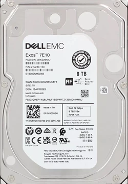 Seagate Exos 7E10 ST8000NM024B 8TB 7.2K RPM SAS-12Gb/s 3.5inch Internal HDD Refurbished Dell OEM