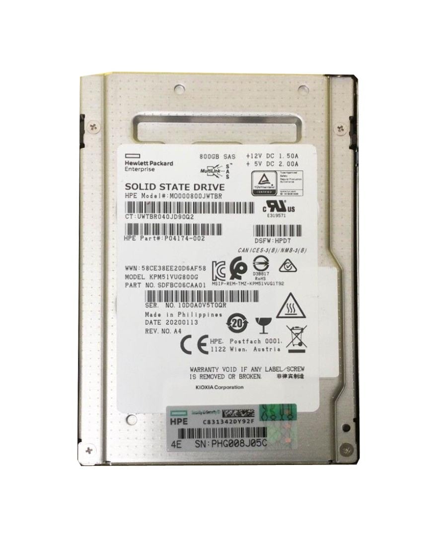 Kioxia KPM51VUG800G PM5-V 800GB Mix Use TLC SAS 12Gbps 2.5inch SSD