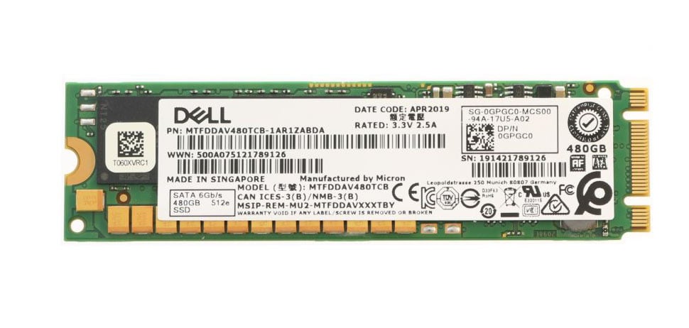Dell GPGC0 480GB SATA 6Gbps M.2 2280 for BOSS Card