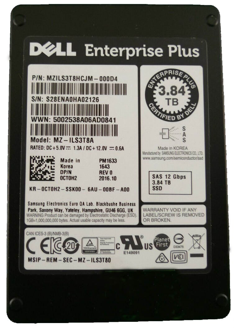 Samsung MZILS3T8HCJM00D4 3.84TB SAS 12Gbps MLC 2.5inch SSD