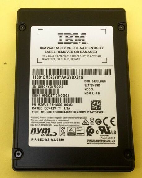 Samsung MZWJJ1T6HMGG-000M3 SZ1735 1.6TB NVME Pcie U.2 2.5inch Ssd