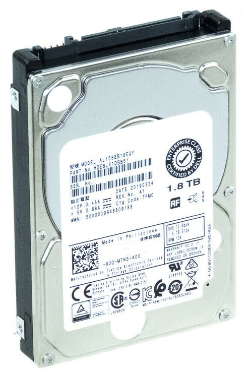 Toshiba HDEBL41DAB51F 1.8TB 10000RPM SAS-12GBPS 2.5inch Enterprise Internal HDD Refurbished Dell OEM