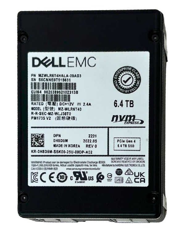 Samsung MZ-WLR6T40 PM1735 6.4TB Mixed Use NVMe Ssd Dell Oem New